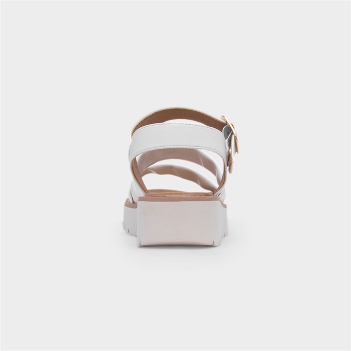 Fleur Womens White Wedge Sandal