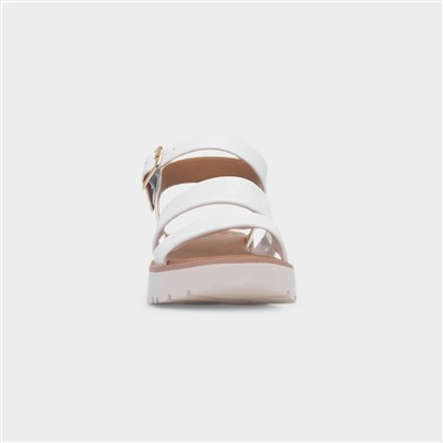 Fleur Womens White Wedge Sandal