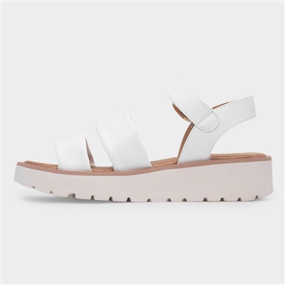 Fleur Womens White Wedge Sandal