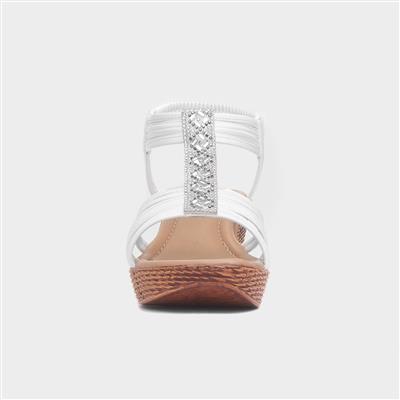 Womens White Wedge Sandal