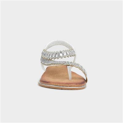 Novella Womens White Toe Post Sandal