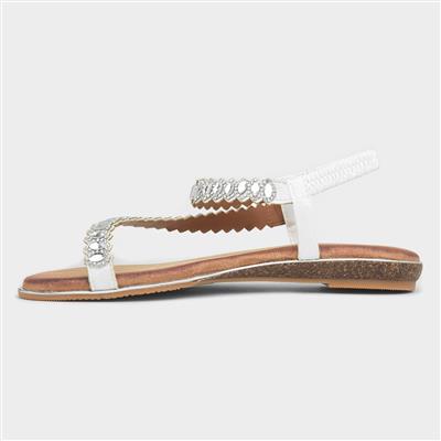 Novella Womens White Toe Post Sandal