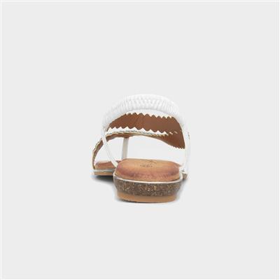 Novella Womens White Toe Post Sandal