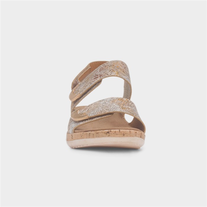 Beatrice Womens Gold Easy Fasten Sandal