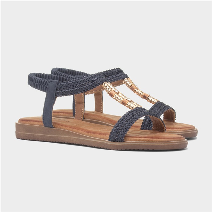 Portofino Womens Navy Slip On Sandal