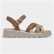 Lunar Ohio Womens Tan Strappy Wedge Sandal (Click For Details)