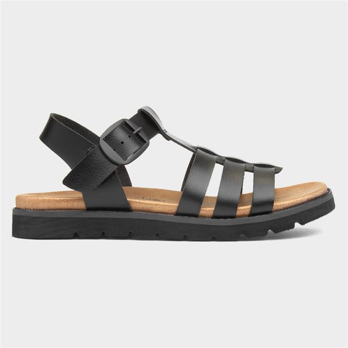Saltwater Womens Black Buckle Sandal