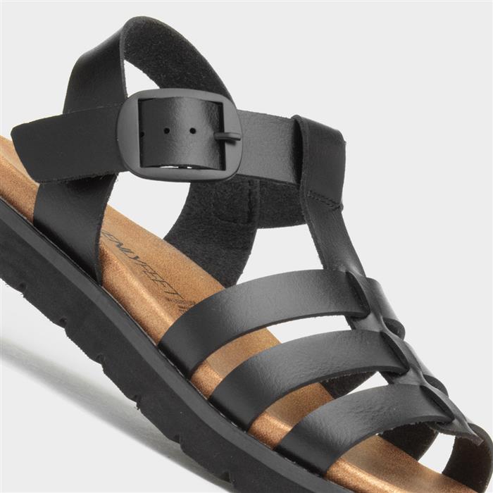 Saltwater Womens Black Buckle Sandal
