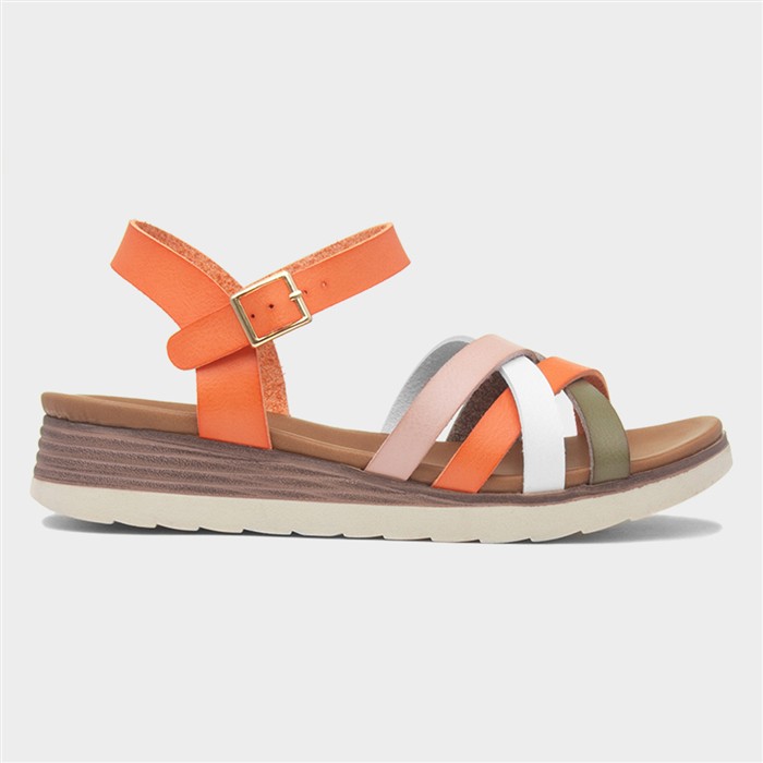 Karla Womens Multi Strappy Wedge Sandal