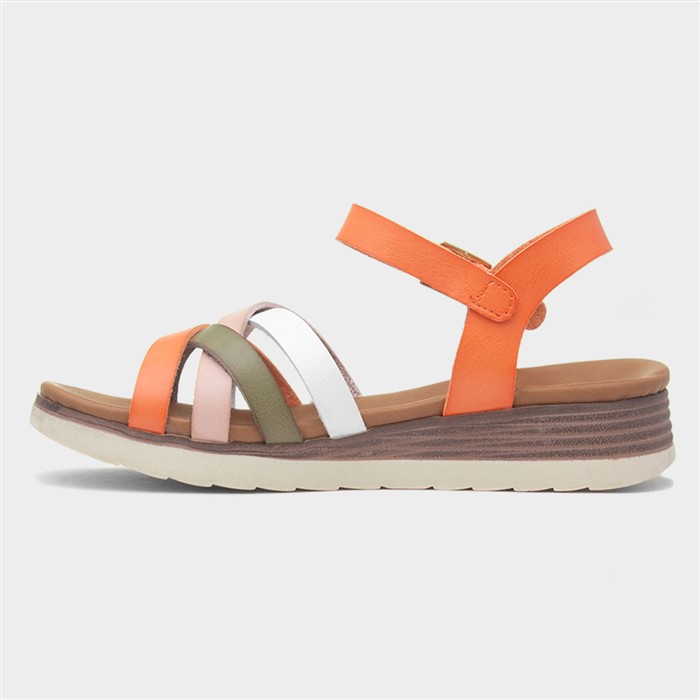 Karla Womens Multi Strappy Wedge Sandal