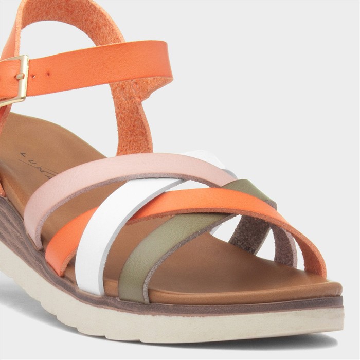 Karla Womens Multi Strappy Wedge Sandal