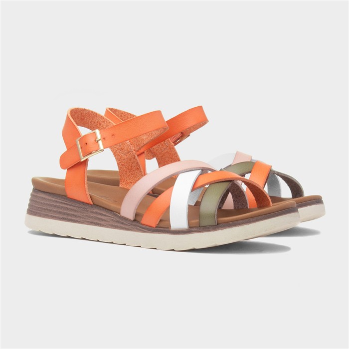 Karla Womens Multi Strappy Wedge Sandal