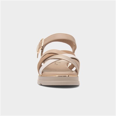 Ohio Womens Beige Wedge Sandal
