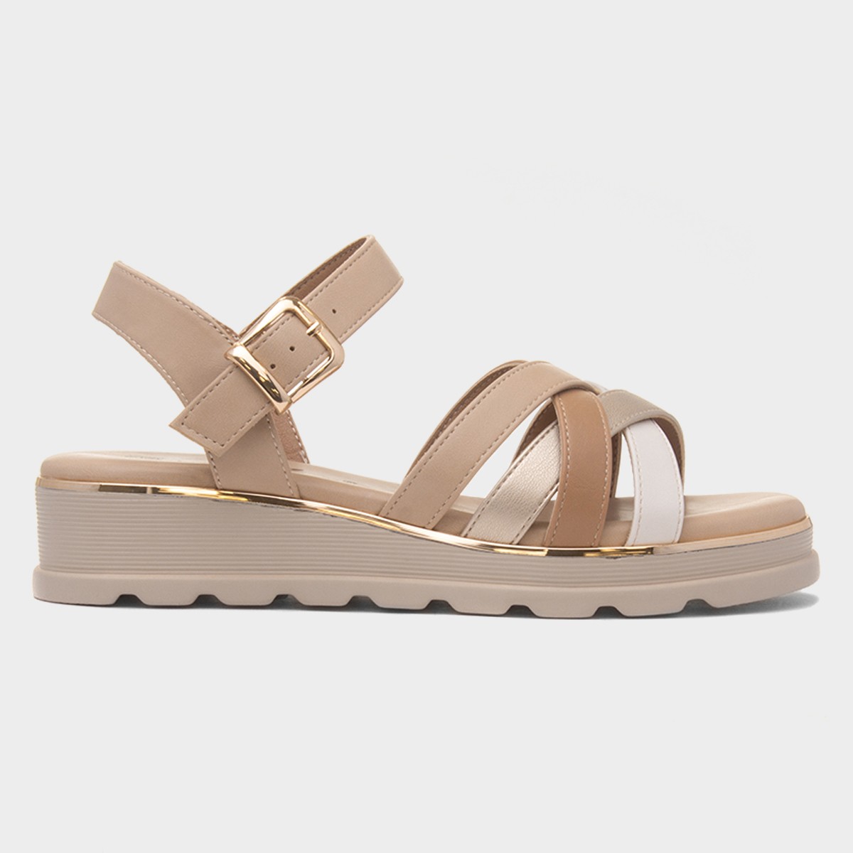 Ohio Womens Beige Wedge Sandal