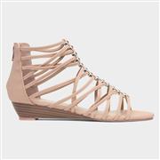 Lilley Sabrina Womens Nude Wedge Strappy Sandal (Click For Details)
