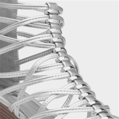 Sabrina Womens Metallic Strappy Sandal