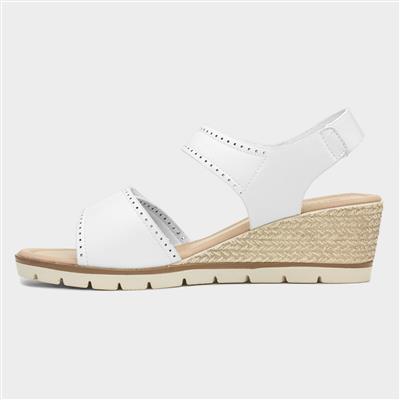 Mercury Womens White Wedge Sandal