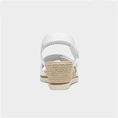 Mercury Womens White Wedge Sandal