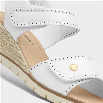 Mercury Womens White Wedge Sandal