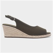 Lilley Womens Khaki Wedge Peep Toe Sandal (Click For Details)