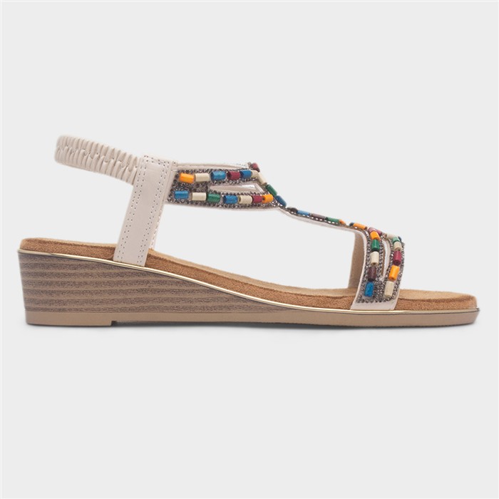 St Kitts Womens Beige Bead Sandal