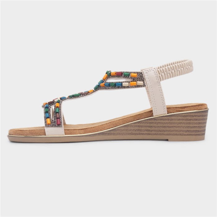 St Kitts Womens Beige Bead Sandal