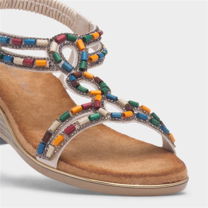 St Kitts Womens Beige Bead Sandal
