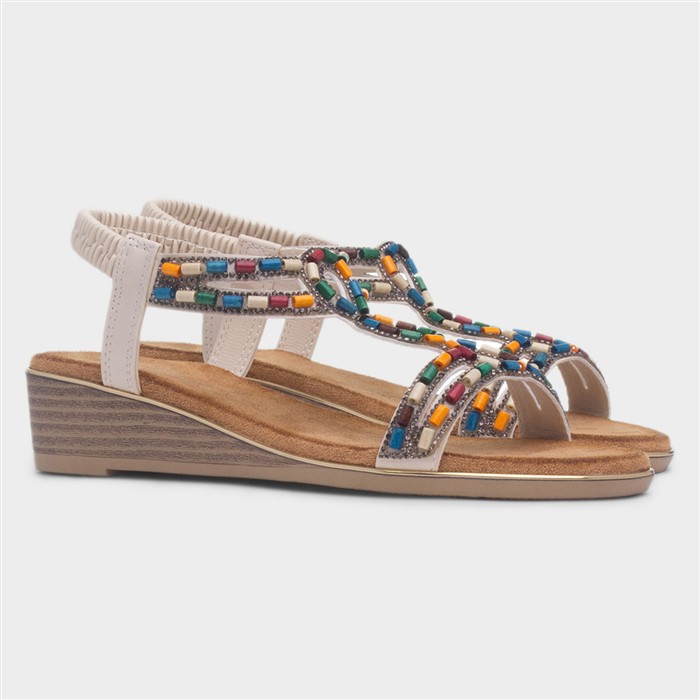 St Kitts Womens Beige Bead Sandal