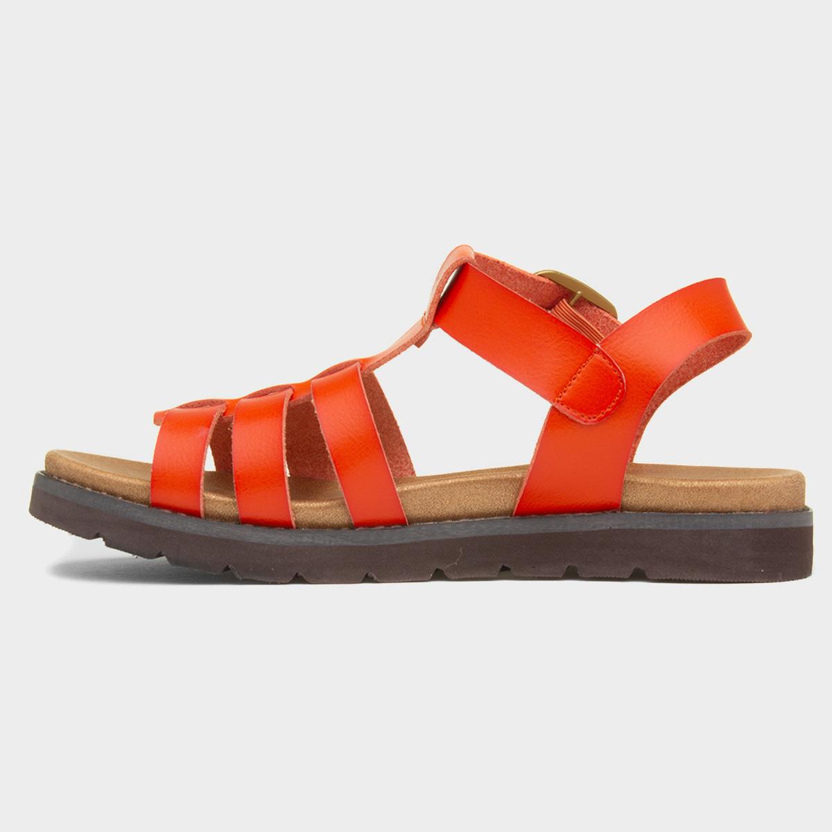 Heavenly Feet Saltwater Womens Orange Sandal-19257 shoezone