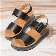 Heavenly Feet Pistachio Womens Black Wedge Sandal (Click For Details)
