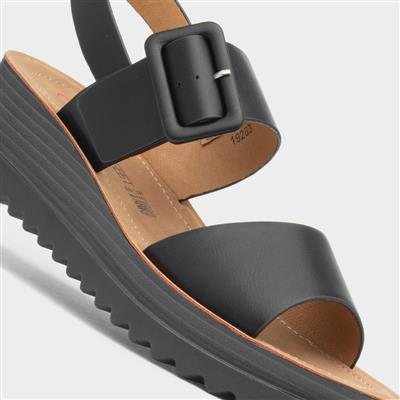 Pistachio Womens Black Wedge Sandal