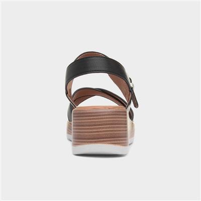 Destiny Womens Black Wedge Sandal