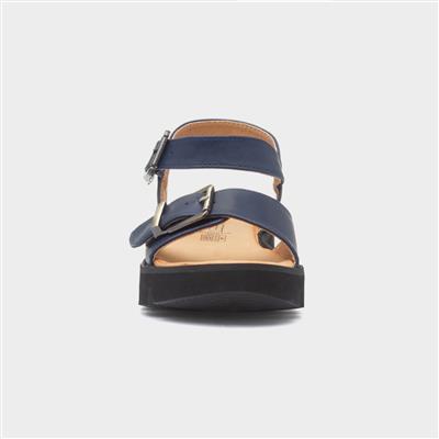 Alberta Womens Navy Buckle Sandal