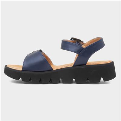 Alberta Womens Navy Buckle Sandal