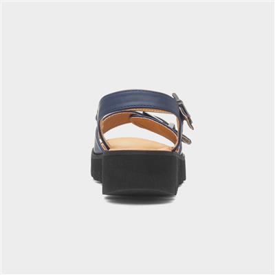Alberta Womens Navy Buckle Sandal