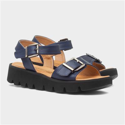 Alberta Womens Navy Buckle Sandal