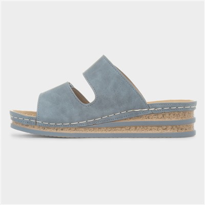 Anguilla Womens Blue Mule Sandal