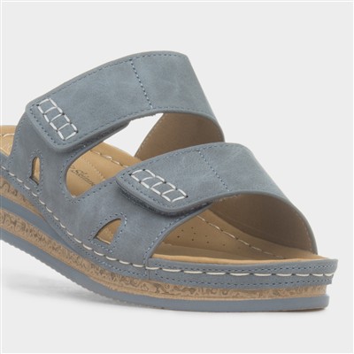 Anguilla Womens Blue Mule Sandal
