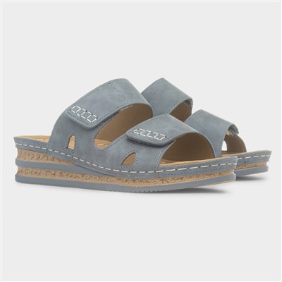 Anguilla Womens Blue Mule Sandal