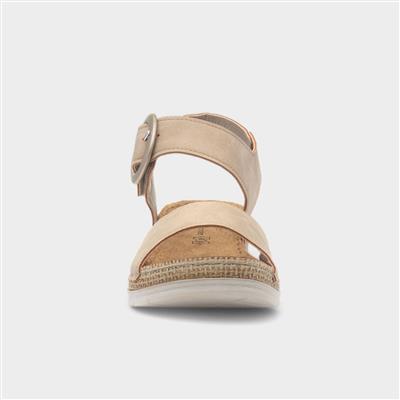 Monza Womens Beige Wedge Sandal