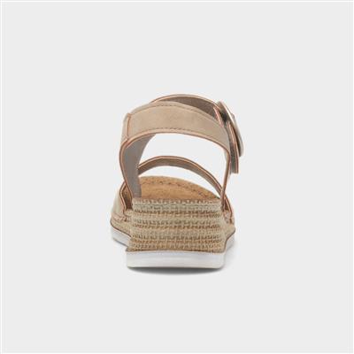 Monza Womens Beige Wedge Sandal