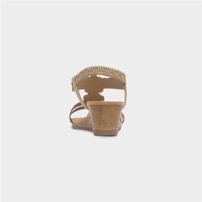 Cancun Womens Beige Wedge Sandal