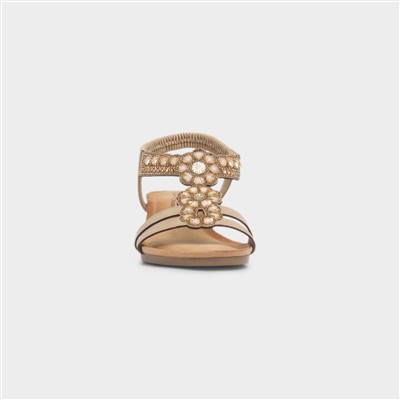 Cancun Womens Beige Wedge Sandal