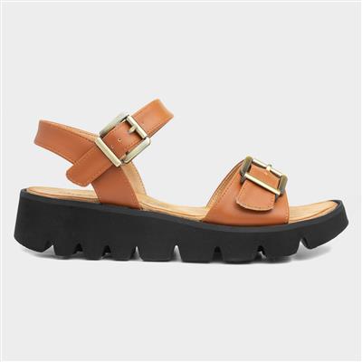 Alberta Womens Tan Buckle Sandal