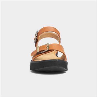 Alberta Womens Tan Buckle Sandal