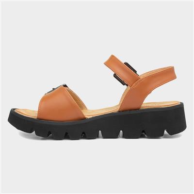 Alberta Womens Tan Buckle Sandal