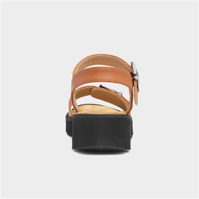 Alberta Womens Tan Buckle Sandal