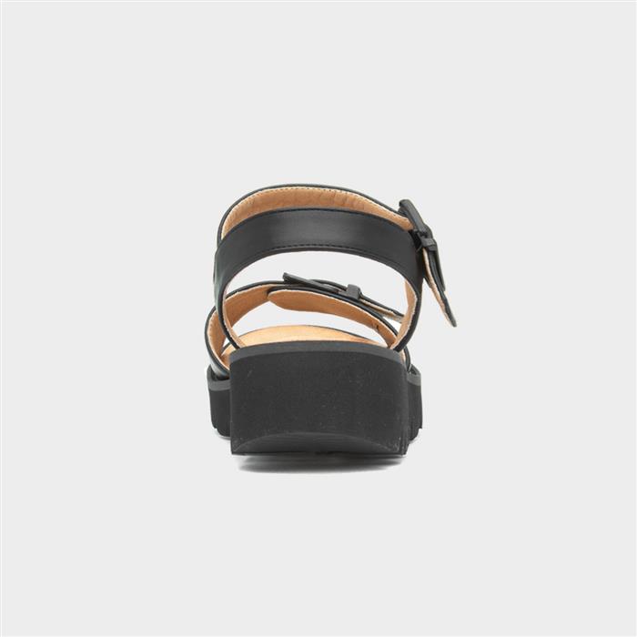 Alberta Womens Black Buckle Sandal
