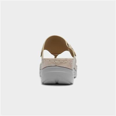 Malta Womens Beige Toe Post Sandal
