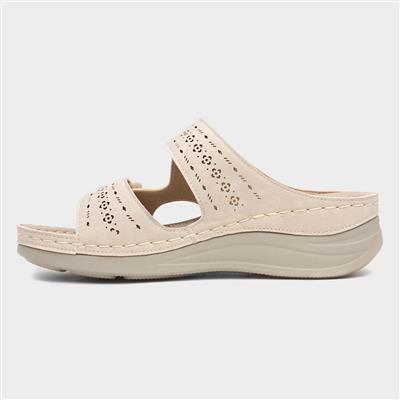 Madeira Womens Beige Mule Sandal